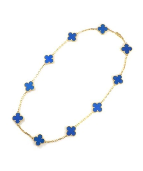 Van Cleef & Arpels Vintage Alhambra 10 Motifs 18k Yellow Gold Necklace