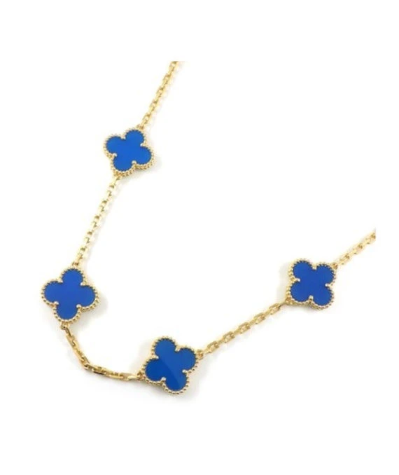 Van Cleef & Arpels Vintage Alhambra 10 Motifs 18k Yellow Gold Necklace