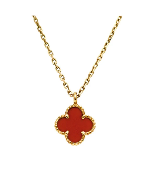 Van Cleef and Arpels Sweet Alhambra Mini Necklace In 18k Yellow Gold