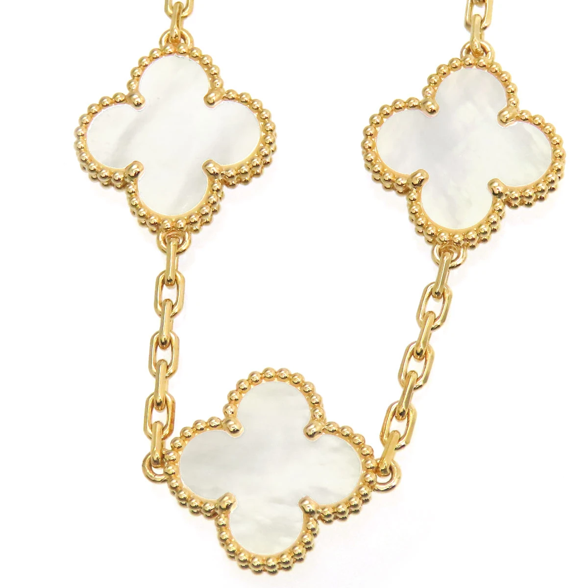 Van Cleef & Arpels Vintage Alhambra 5P Mother-of-Pearl Motif In 18k Yellow Gold Bracelet