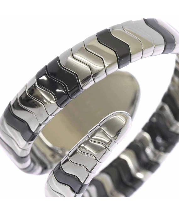 Bvlgari Serpenti Tubogas SP35S Ladies Watch Diamond Bezel Black Dial Watch