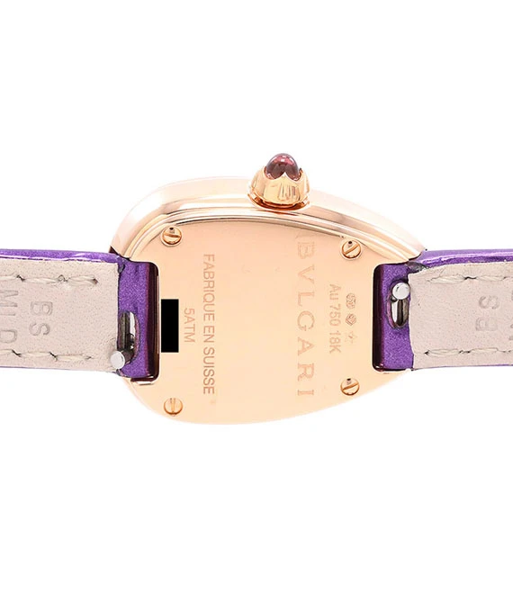 Bvlgari Serpenti Ladies Black Dial 18k Rose Gold Watch with Diamond Bezel