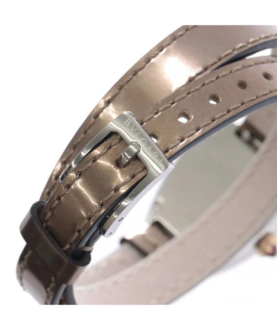 Bulgari Serpenti White Dial Ladies Watch with Diamond Encrusted 18k Yellow Gold Bezel