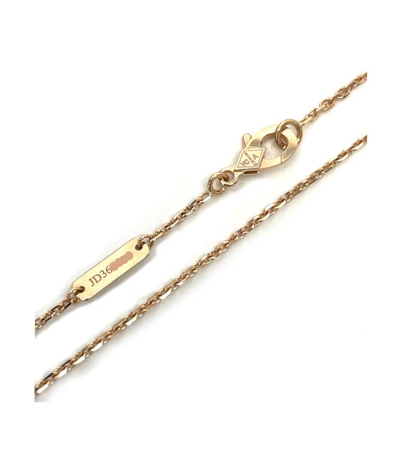 Van Cleef & Arpels K18 Rose Gold Perlée Clover Pendant Diamond Necklace