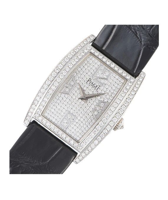 Piaget Limelight Tonneau Diamond Watch In 18k White Gold