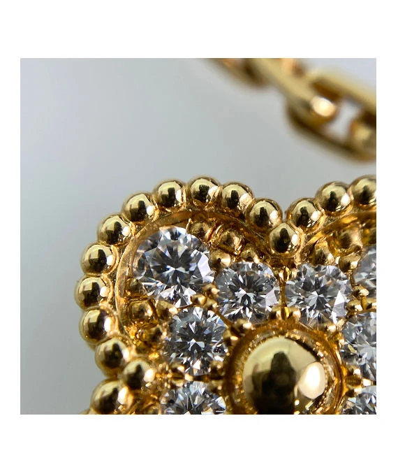 Van Cleef & Arpels Vintage Alhambra Blue Sable Diamond Bracelet In 18k Yellow Gold