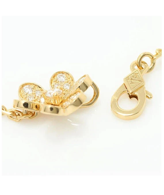 Van Cleef & Arpels Frivol 5 Flowers 18k Yellow Gold And Diamond Bracelet