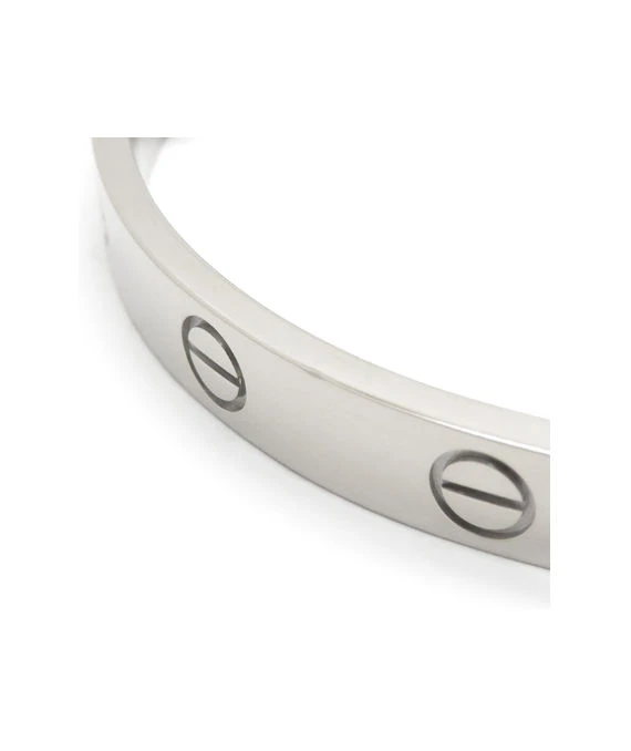 Cartier Love Bracelet In 18k White Gold Size 15 With Driver