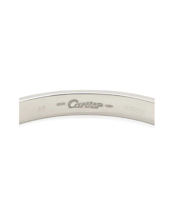 Cartier Love Bracelet In 18k White Gold Size 15 With Driver