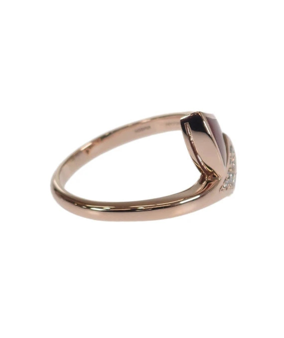 Bvlgari Size 10 Diva Dream Diamond and Carnelian Ring In 18k Rose Gold