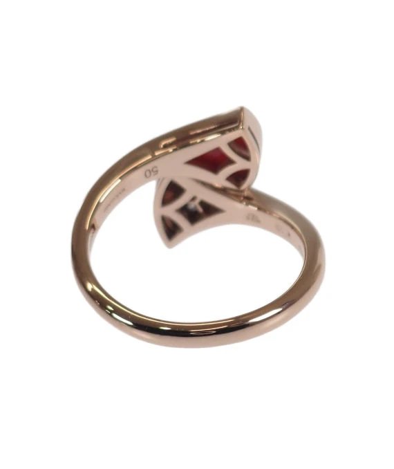 Bvlgari Size 10 Diva Dream Diamond and Carnelian Ring In 18k Rose Gold