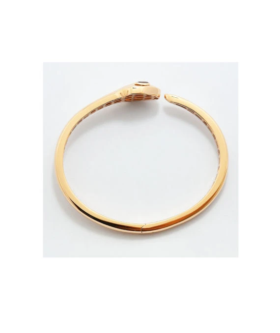 Bvlgari Size 17 Serpenti Snake Diamond and Tourmaline Bracelet In 18k Rose Gold