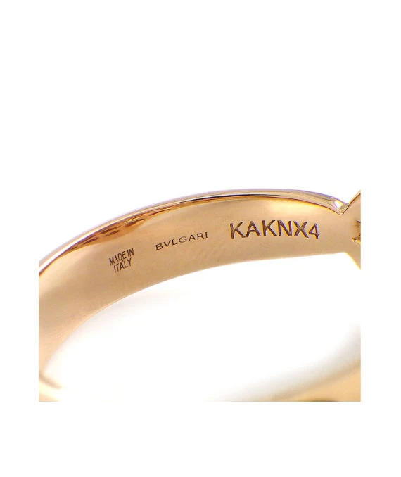 Bvlgari Size 14.5 Serpenti Snake Motif Ring with Pink Rubellite and Diamonds In 18k Rose Gold