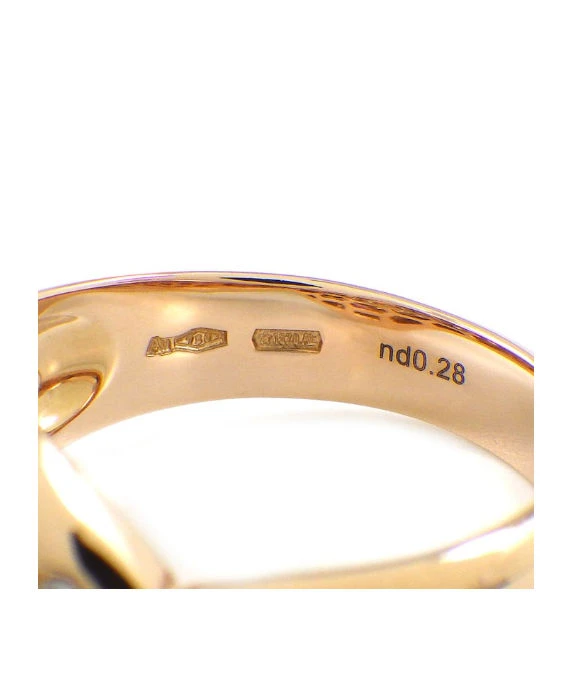 Bvlgari Size 14.5 Serpenti Snake Motif Ring with Pink Rubellite and Diamonds In 18k Rose Gold