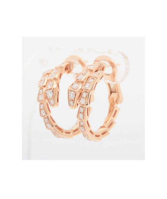 Bvlgari Serpenti Viper Diamond Earrings In Rose Gold