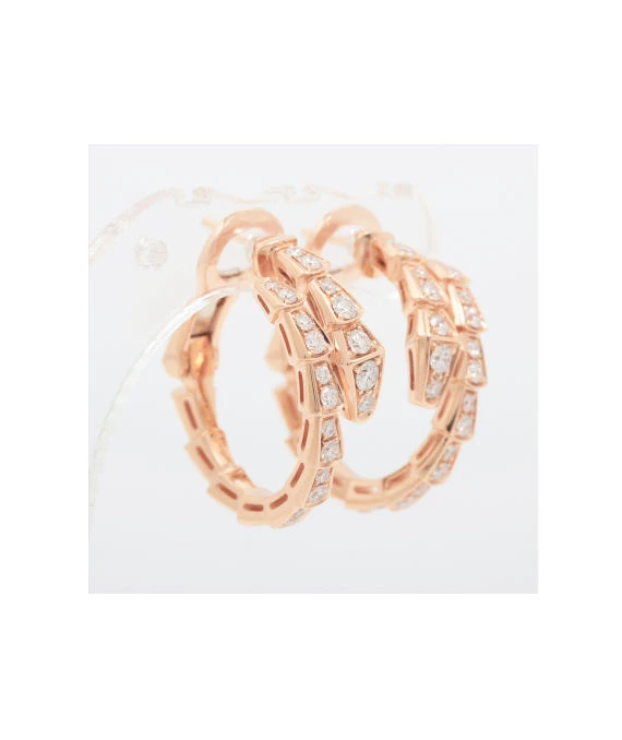 Bvlgari Serpenti Viper Diamond Earrings In Rose Gold