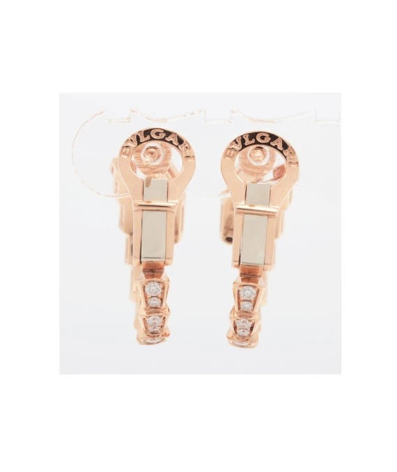 Bvlgari Serpenti Viper Diamond Earrings In Rose Gold