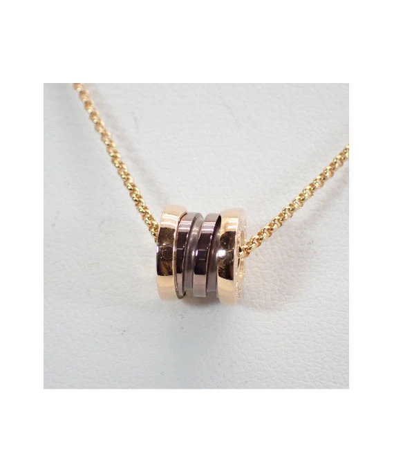Bvlgari Bronze Metal B Zero 1 Necklace In 18k Rose Gold