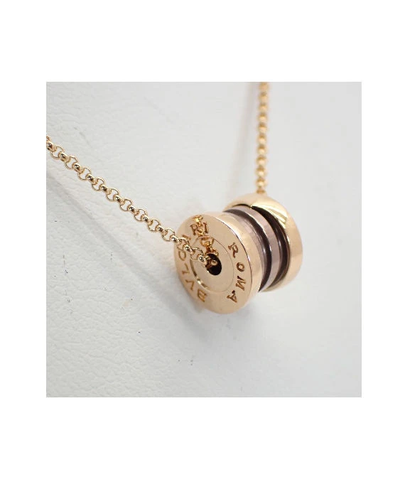 Bvlgari Bronze Metal B Zero 1 Necklace In 18k Rose Gold