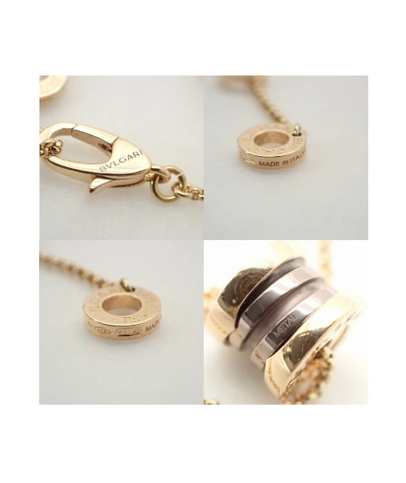 Bvlgari Bronze Metal B Zero 1 Necklace In 18k Rose Gold