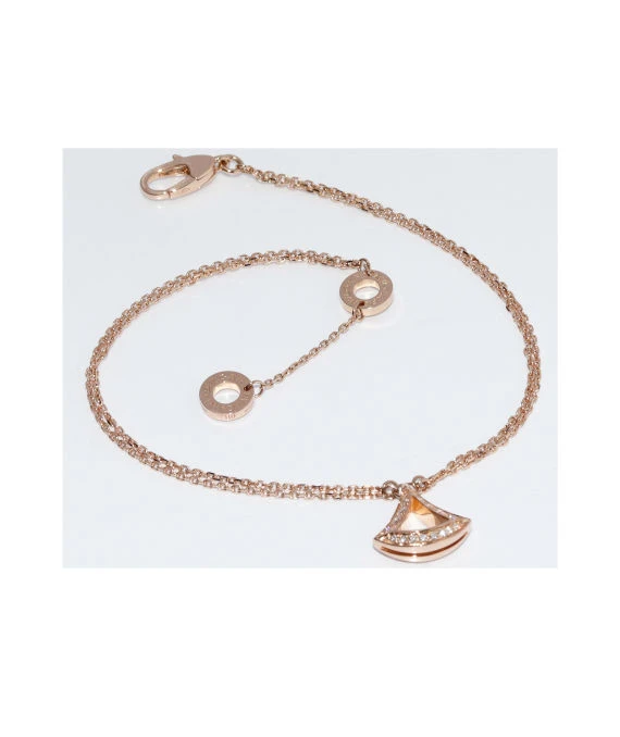 Bvlgari Size 19 Diva Dream Diamond Bracelet In 18k Rose Gold