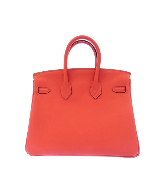 Hermes 2023 Birkin (Stamp B) Size 25 Vos Swift Leather handbag in Rose Texas Pink Color with Silver Hardware