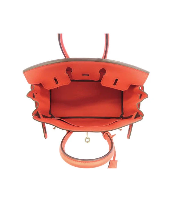 Hermes 2023 Birkin (Stamp B) Size 25 Vos Swift Leather handbag in Rose Texas Pink Color with Silver Hardware