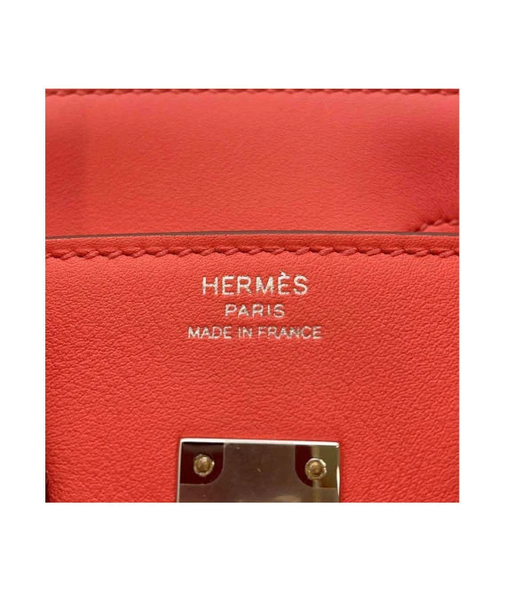 Hermes 2023 Birkin (Stamp B) Size 25 Vos Swift Leather handbag in Rose Texas Pink Color with Silver Hardware