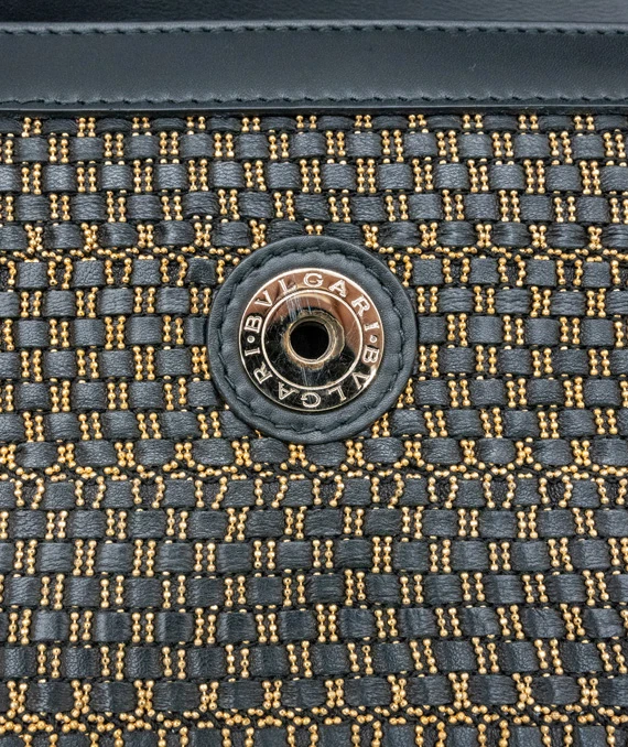 Bvlgari Serpenti Forever Leather Black and Gold Shoulder Bag