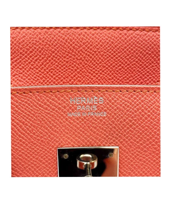 Hermes 2013 Birkin (Stamp Q) Size 30 Epsom Leather handbag in Flamingo Color with Silver Hardware