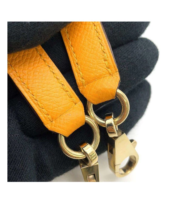 Hermes 2017 (Stamp A) Size 25 Epsom Leather Kelly in Blue Electric and Jaune Ambre Color with Gold Hardware