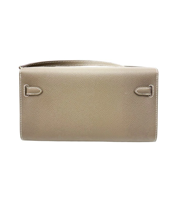 Hermes 2022 (Stamp U) Epsom Leather Kelly To Go in Etoupe Color with Palladium Hardware