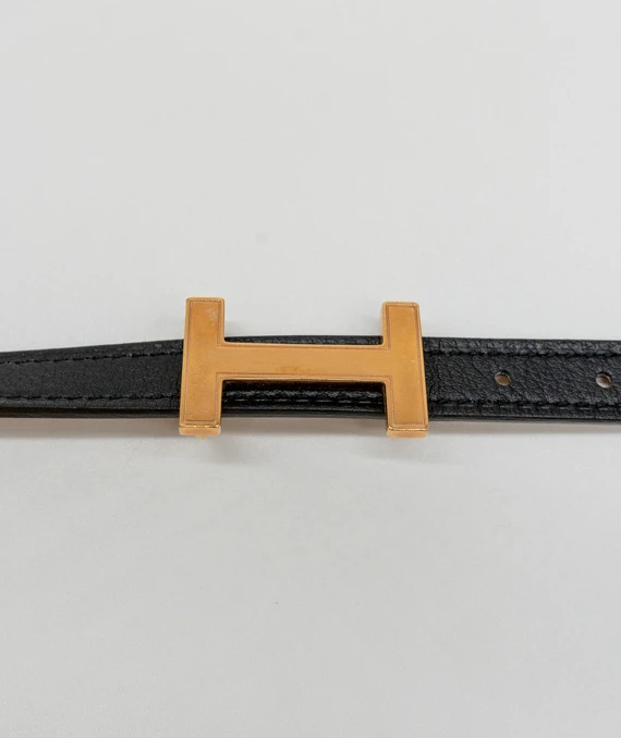 Hermes Size 38 Epsom Swift Focus Belt 85 Gold Black