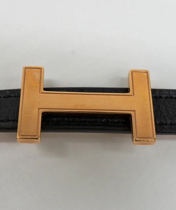Hermes Size 38 Epsom Swift Focus Belt 85 Gold Black