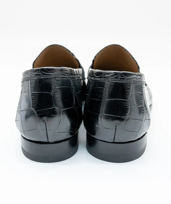 Hermes Size 42 Black Crocodile Leather Shoes