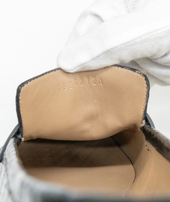 Hermes Size 42 Black Crocodile Leather Shoes