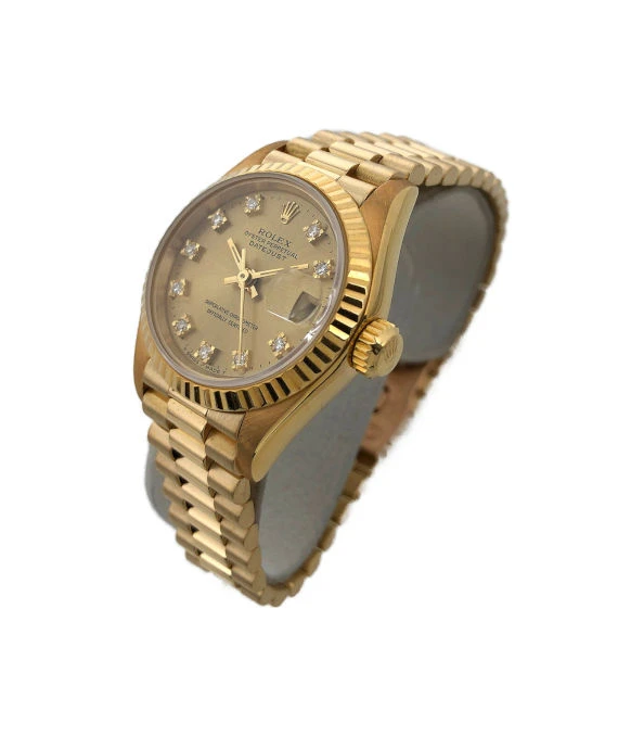 Rolex 69178G Datejust 26mm 18k Solid Yellow Gold and Diamond Women's Watch