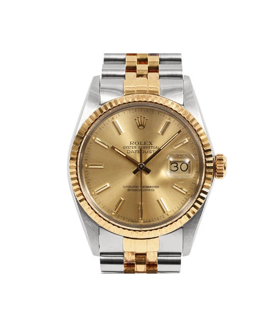 Rolex Datejust 16013 36mm Gold Dial Stainless Steel/Yellow Gold Automatic Men's Watch