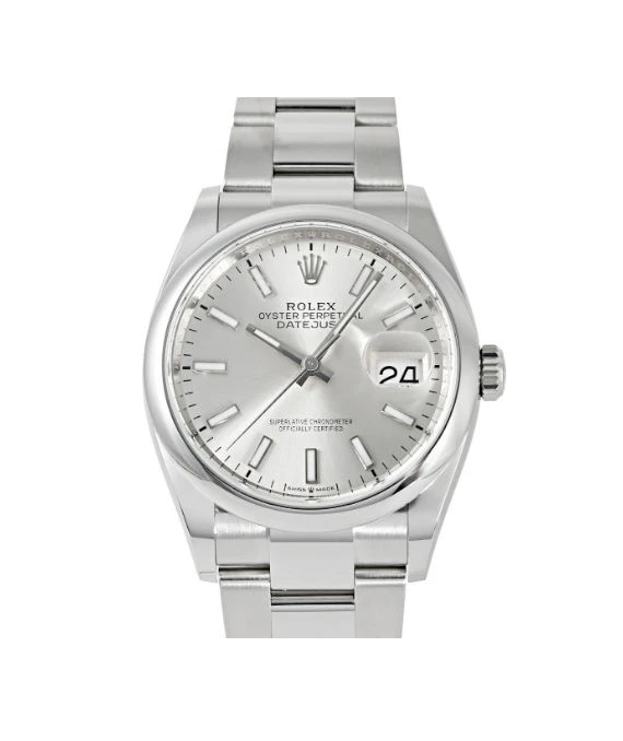 Rolex Datejust 126200 36mm Silver/Bar Dial Stainless Steel Automatic Men's Watch