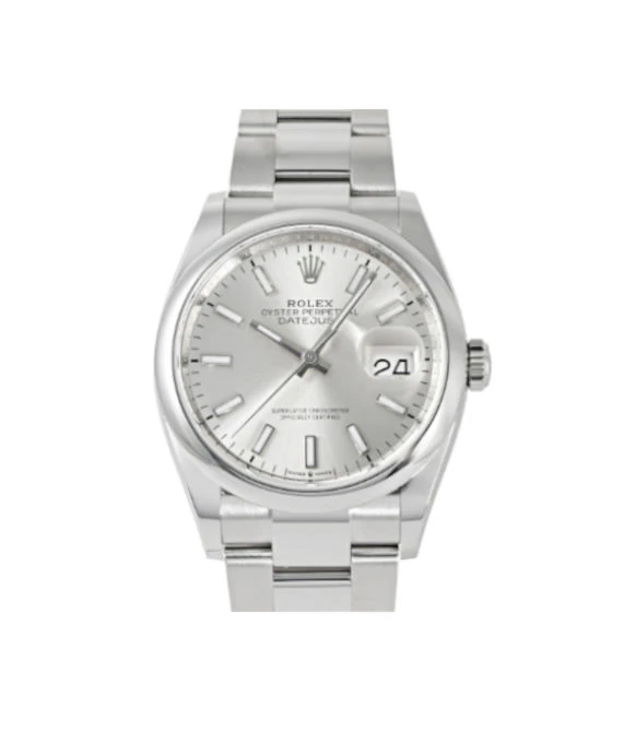 Rolex Datejust 126200 36mm Silver/Bar Dial Stainless Steel Automatic Men's Watch