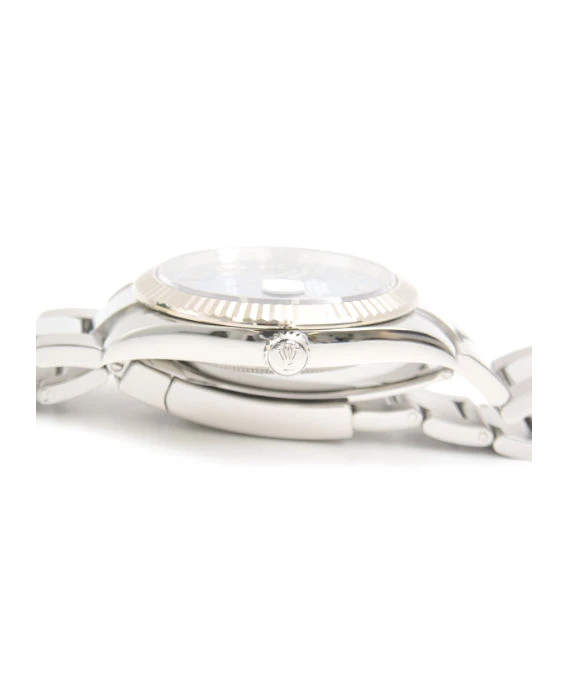 Rolex Datejust 42.4mm Azzurro Blue Dial Roman Numeral Automatic Men's Watch in Stainless Steel and White Gold