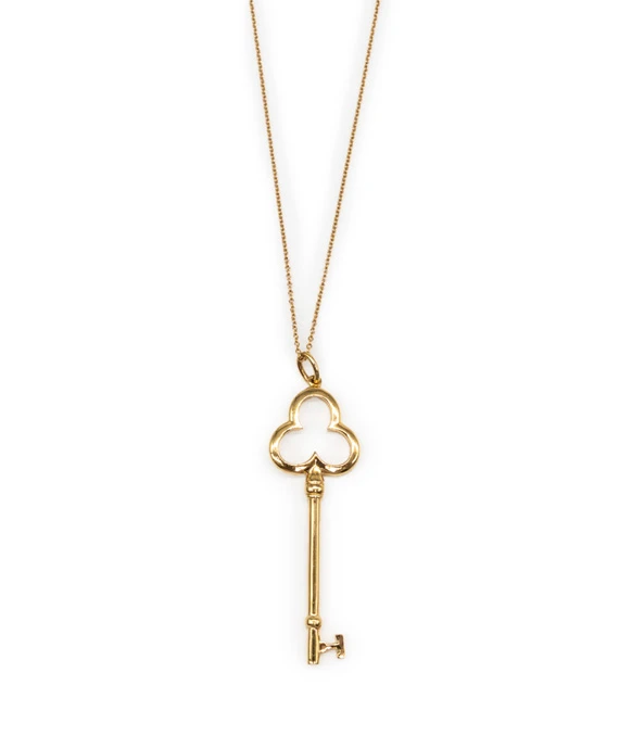 Tiffany & Co. Trefoil Key 18K Yellow Gold Pendant