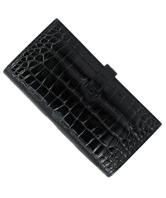 Hermes 2005 (Stamp I) Matte Alligator Bearn Black Wallet with Palladium Hardware