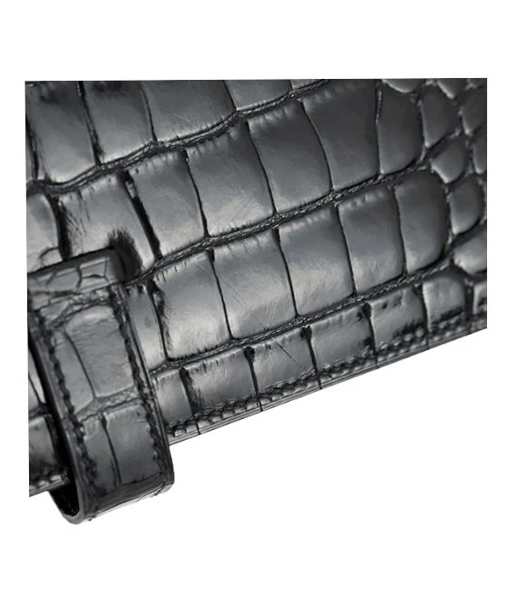 Hermes 2005 (Stamp I) Matte Alligator Bearn Black Wallet with Palladium Hardware