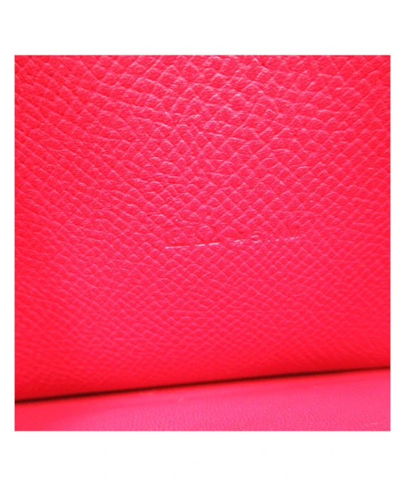 Hermes 2012 (Stamp P) Epsom Leather Constance Long Wallet in Rouge Casaque Color with Palladium Hardware