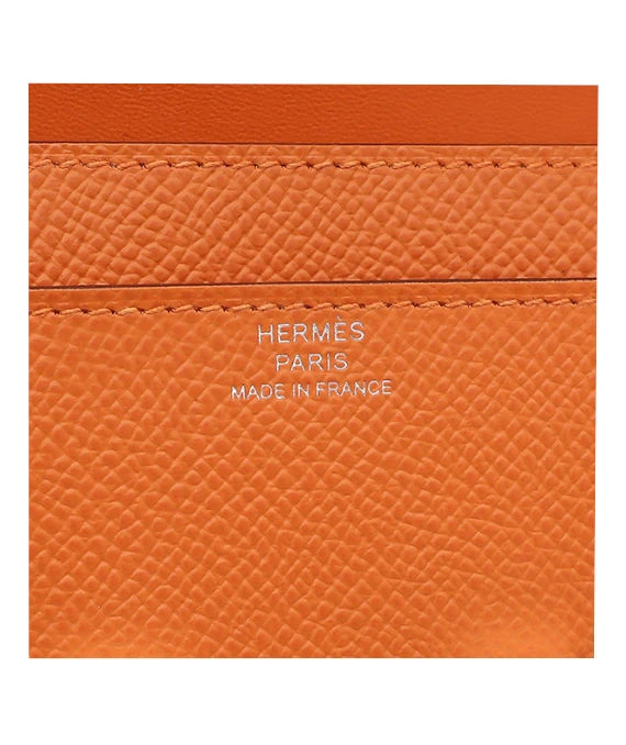 Hermes 2023 (Stamp B) Epsom Leather Constance Long Wallet in Orange Color with Palladium Hardware