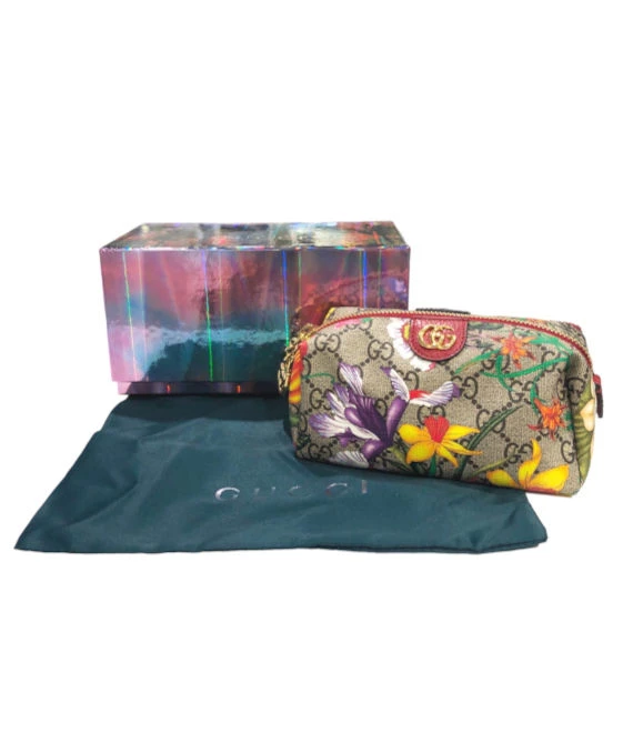 Gucci Multicolor Flora GG Supreme Canvas Ophidia Cosmetic Case