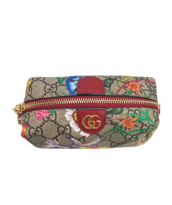 Gucci Multicolor Flora GG Supreme Canvas Ophidia Cosmetic Case