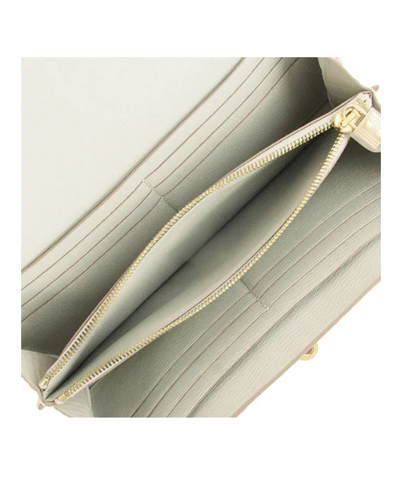 Hermes 2015 (Stamp T) Crocodile Leather Kelly Bi-fold Long Wallet in Matte Beton Color with Gold Hardware