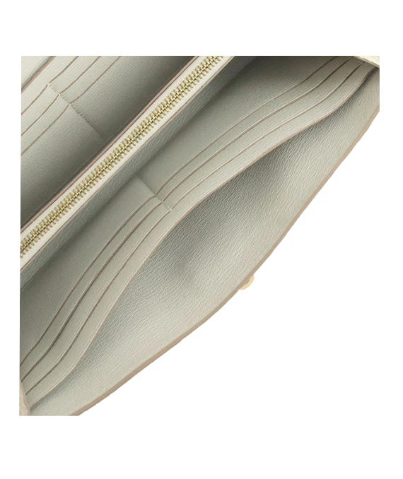 Hermes 2015 (Stamp T) Crocodile Leather Kelly Bi-fold Long Wallet in Matte Beton Color with Gold Hardware